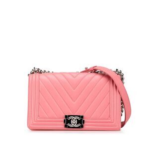 Chanel Old Medium Chevron Lambskin Boy Flap
